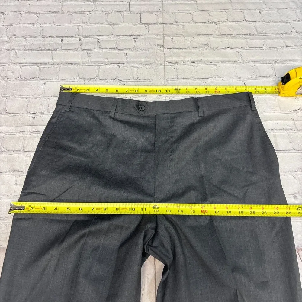 NWT Kirkland Signature Men 100% Wool Dress Pants Slack Size 38x29 Gray D119 -17